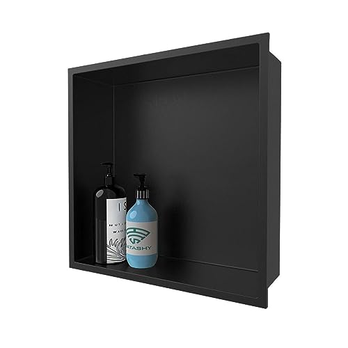 Niche de douche étanche étagère encastrée inox salle de bain 11.8x11.8 pouces