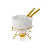 Conjunto para fondue de queijo em porcelana 5 peças forma