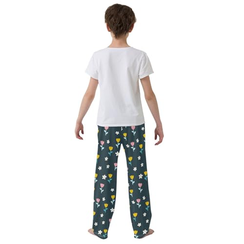 Floral Small Flowers Boys Pants for Kids Jogger Pants with Pockets S-XL3