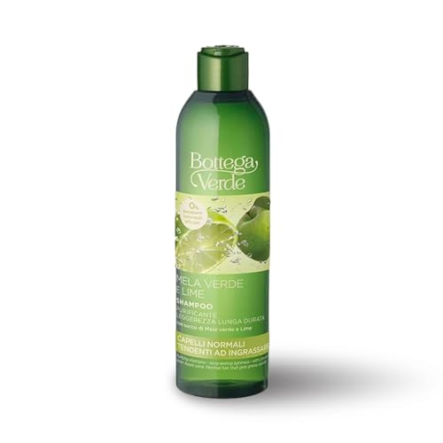 Bottega Verde - Shampoo Mela Verde e Lime, 250 ml, Shampoo per Capelli Normali Tendenti a Ingrassarsi, Azione Purificante e Delicata, con Estratto di Mela Verde e Lime