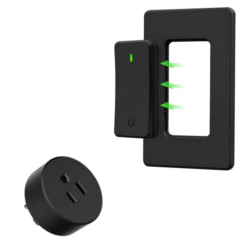 Image of Greencycle Remote Control Outlet Plug,Black Wireless Light Switch