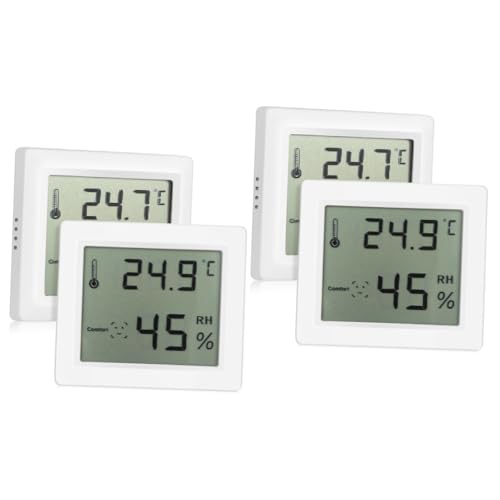 Milisten 4stücke Digitalthermometer Und Hygrometer Für Innenräume Präzise Temperatur Und Luftfeuchtigkeitsmessung Für Haushalte Mit Senioren Und Haustieren Anzeige