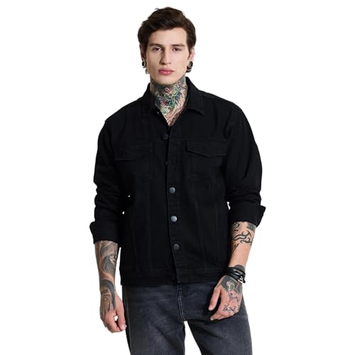 Image of SNITCH Men Casual Jacket | Relaxed Fit Full Sleeve Classic Collar Solid Pattern | Premium 100% Cotton Twill Fabric & Buttoned Closure For Everyday Wear