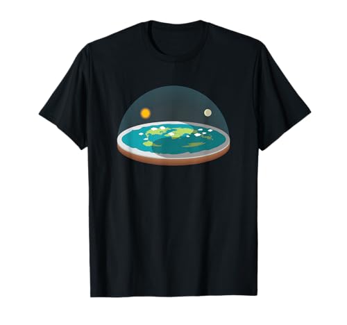 Flat Earth T Shirt Map Model Globe Conspiracy Believer T-Shirt