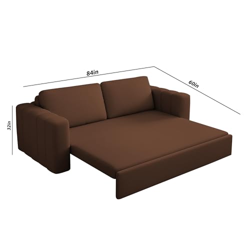 Image of Cisco 3 Seater Sofa Cum Bed for Home & Living Room (Brown) | Modern Premium Fabric Sofa | Comfortable Convertible Sofa Bed | Space-Saving Furniture for Home, Office & Living Room