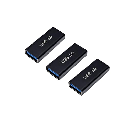 JZK Lot de 3 adaptateurs USB 3.0 de type A femelle vers USB A femelle pour connecter 2 câbles USB mâles, connecteur d'extension USB OTG pour le chargement, le...