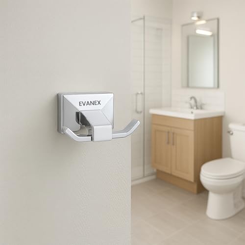 Image of EVANEX Rob Hook, 304 Grade Stainless Steel, Wall Towel Hooks Coat Hook, Chrome Robe Hook, Door Hanger Towel Robe, Clothes Cabinet Closet Sponges Hook for Bathroom & Kitchen (Vento)