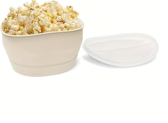 Silicone Popcorn Popper Bowl, Microwave Safe Foldable Popcorn Maker with Lid, BPA Free, 21.5cm, 1 Piece