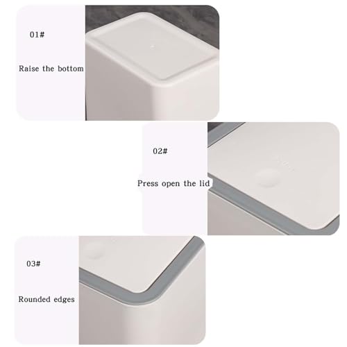 Caneca de basura con tapa 15 L pack x2 plástico blanco miniatura 4