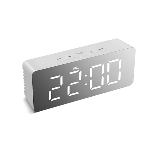 Image of Zentro Digital Alarm Clock with Large Display, Smart Night Sensor & Snooze Function, LED Desk Clock with Date Temperature Calendar, Battery Operated Bedside Table Clock (Digital LED Alarm Clock)