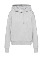 Calvin Klein Jeans Women's CKJ CK Embroidery Hoodie P01 Gry WMN SWT, Light Grey Heather, M