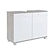 Mueble Bajo Lavabo, Mueble Baño, Armarios de Suelo, para Baño, Cocina, con 2 Estantes, Gris y Blanco, 80x61x31cm