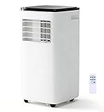 KYUKRI Portable Air Conditioner, High Efficiency Energy Saver, 10,000 BTU A/C Unit with Dehumidifier and Cooling Fan with 2 Speeds, 24-Hour Timer, Sleep Mode, Remote Control, Window Installation Kit