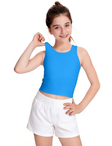 Image of JOCMIC Girls Tank Tops Athletic Tanks with Bra Racerback Sports Top