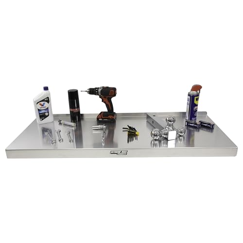 Double Deck Car Hauler Trailer for Sale: Heavy Duty Steel Fenders Included Extreme Max 5001.6555 Wall-Mount Aluminum Fold-Down Removable Workstation for Race Trailer, Garage, Shop, Enclosed Trailer, Toy Hauler - 46