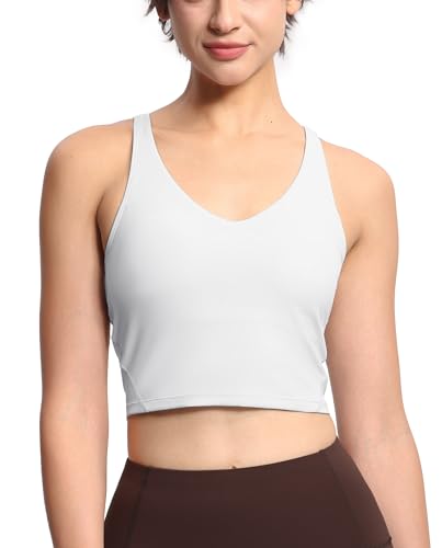 Image of THE GYM PEOPLE Womens' Sports Bra Longline Wirefree Padded with Medium Support