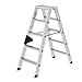 Produktbild Stufen - Stehleiter beidseitig begehbar m. nivello , Arbeitshöhe bis ca. m 2,75