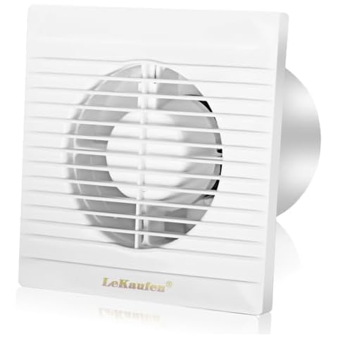 LeKaufen 4" Bathroom Extractor Fan with Backflow Flap Cover