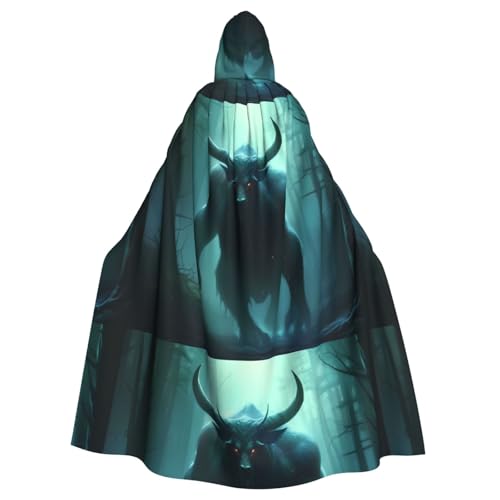 YYHWHJDE Cape à capuche pour adulte motif Minotaure pour jeux de rôle, costumes de scène, fêtes facile d'entretien