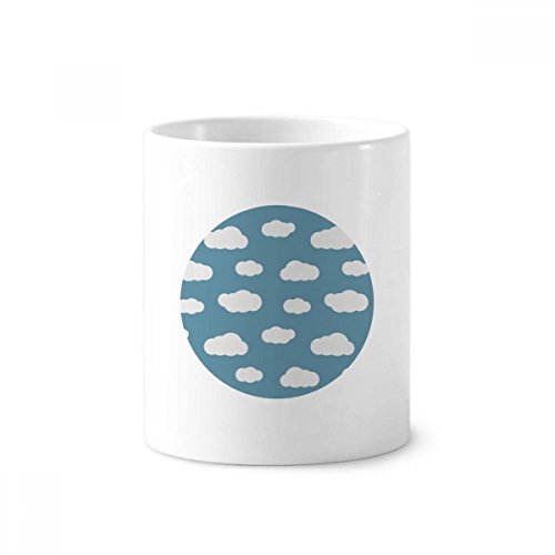 Mug en céramique ciel bleu avec nuages blancs de 350ml pour brosse à dents ou stylos