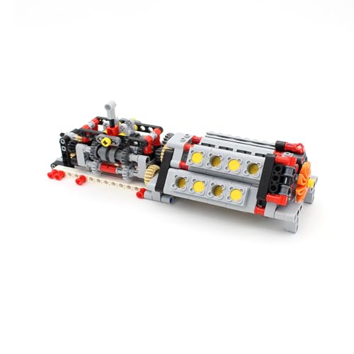 UpGLeuch Technik Ersatzteile Getriebe mit V6 Motor Bausteine für Major Technik Modellbausatz, Klemmbausteine Teile Technik Getriebe nud Motor Modell