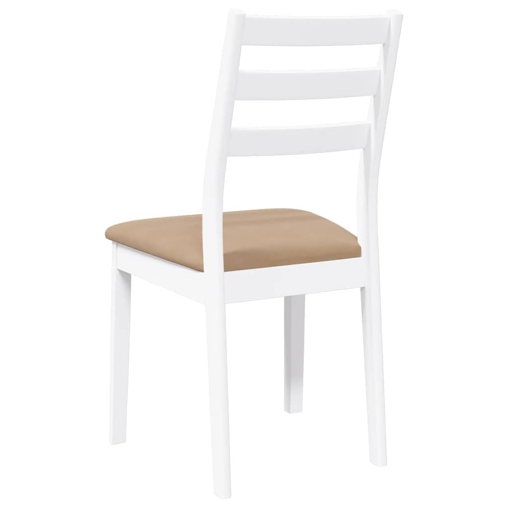 Sillas de comedor con cojines 2 piezas de madera maciza de caucho blanco – Sillas ergonómicas con respaldo cómodo para sentarse durante mucho tiempo, resistente a los golpes y duraderas, ideal