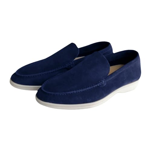 Mocassins à enfiler pour homme, Mocassins larges pour homme, Chaussures plates décontractées en toile pour homme, Pantoufles rondes, souples, légères, en...