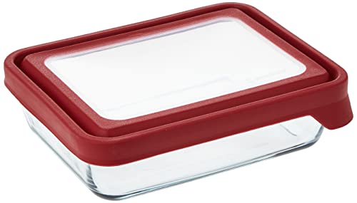 Anchor Hocking TrueSeal 6 Cup Glass Food Storage Container with Cherry Lid