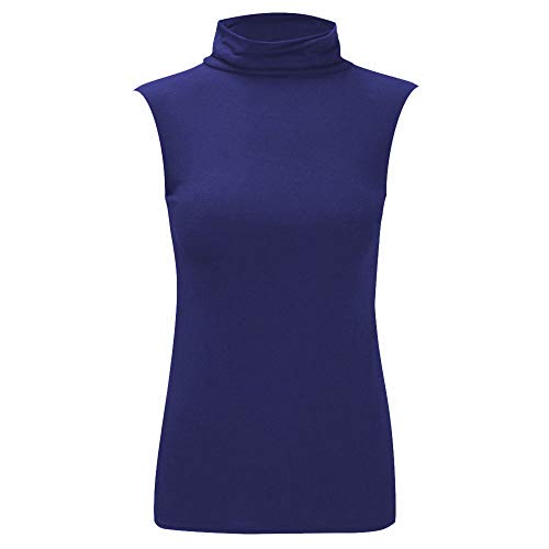 T-shirt sans manches moulant et extensible bleu marine Janisramone