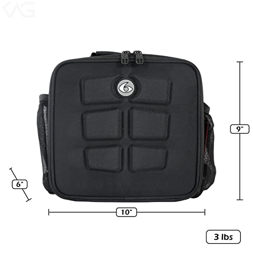 Innovator Cube Meal Prep Lunch Bag With 3 Bpa-Free, Reusable, Microwavable, Freezer Safe, Portion-Controlled Containers, Lunch Box With Storage Pockets (Black) #TOP5