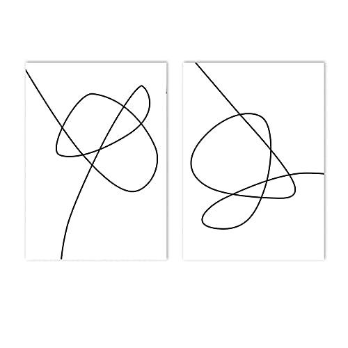 Affiche murale abstrait un dessin au trait poster géométrique minimaliste scandinave 60x80