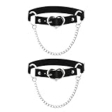 alisikee 2PCs Heart Leg Garter with Chain, Adjustable Thigh Garters for Women Birthday Valentine Gif