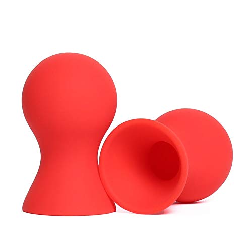 Silikon Runde Nippelsauger Brustpumpe Brustwarzensauger Weich Sex Spielzeug Erotik Nippel Sauger für Frauen - Klein (Rot)