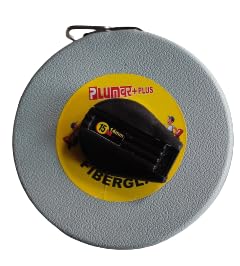 Plumber Waterproof Fiber 15mtr Measuring Tape, Fiber Glass 15 Meter, Grey (Pack of 1)