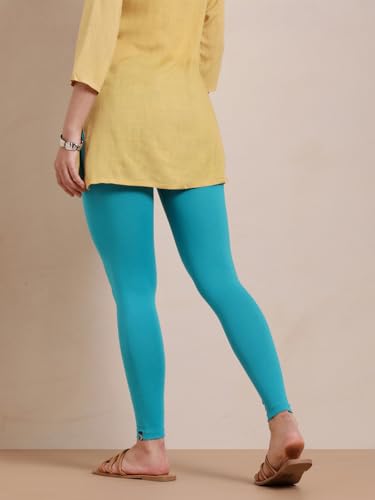 Image of TWIN BIRDS Super Stretchable Cotton Elasthane Fabric Ankle Length Leggings for Women