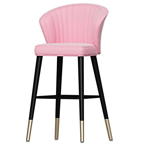 Tabouret de bar en velours chic avec dossier et structure stable 75cm - 2