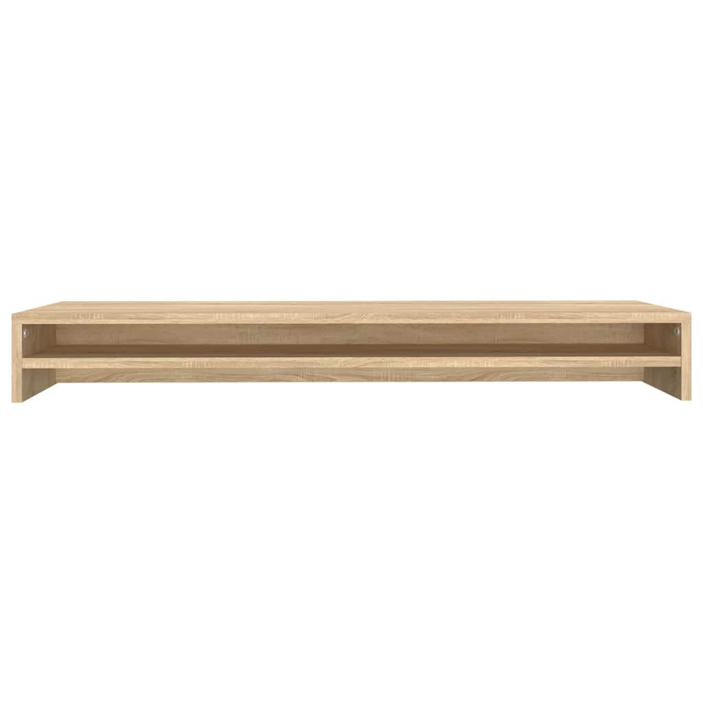 Supporto per monitor, in rovere Sonoma, 100 x 24 x 13 cm, ergonomico da scrivania con ripiano, doppio supporto per monitor per ufficio e home office