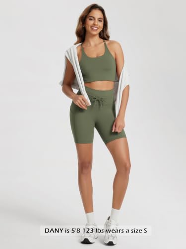 Image of ODODOS Halter Sports Bra for Women Non Padded Strappy Cropped Tops Workout Yoga Crop
