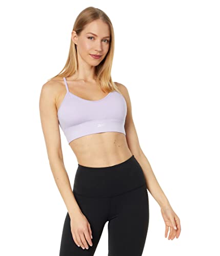 Image of Reebok Women's Satin 91% PES /9% El-Interlock-Hydrophilic Finish /Print-Digital Sublimation-Disperse Classic Workout Sports Bra