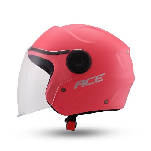 Image of Xtrac Ace Open Face Light Weight Helmet for Men & Women | ISI Certified | Pink | XL