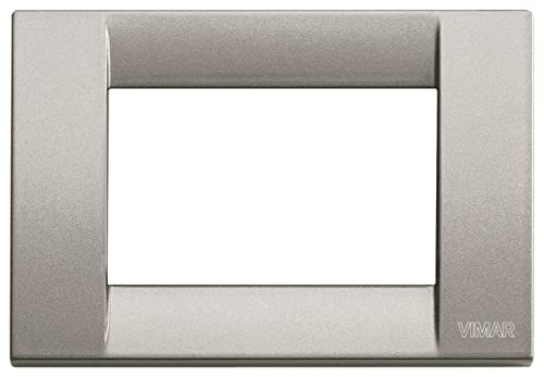 Plaque classique à 3 modules Vimar Idea en métal titane pour installation électrique