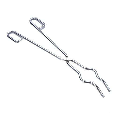 HEALEEP 45cm Chrome-plated Steel Crucible Tongs Large Beaker Flask Holder Furnace Tong Foundry Tool