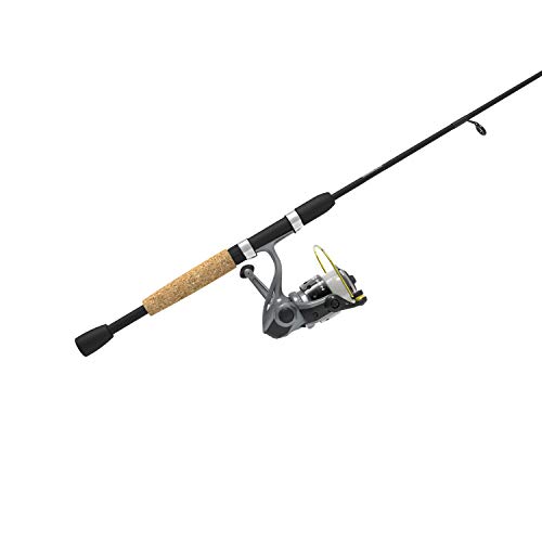 Zebco Spyn Spinning Reel and 2-Piece Fishing Rod Combo, Split-Grip Cork Rod Handle