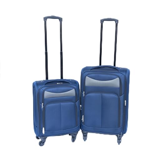 Protects Your Belongings with Navy Blue Softside Suitcase, Waterproof, Adjustable Handle, and Silent Wheels for Easy Mobility