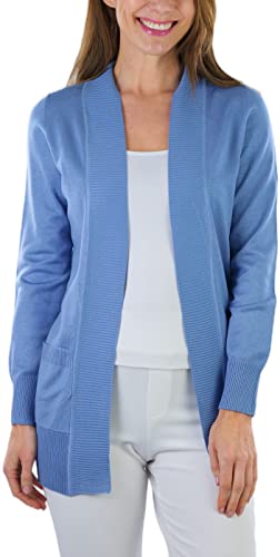 Image of ToBeInStyle Women's Long Sleeve Rib Banded Open Sweater Cardigan