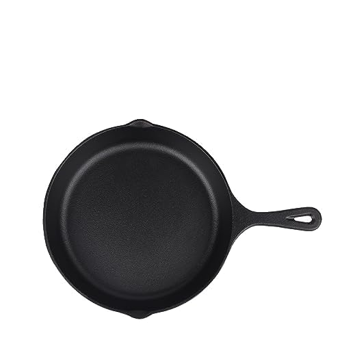 Image of 6.5-Inch Cast Iron Skillet, Pre-Seasoned Cast-Iron Frying Pan with Teardrop Handle - Oven, Stovetop, Grill & Campfire Use Durable, Non-Toxic, Even-Heating Cookware - Black