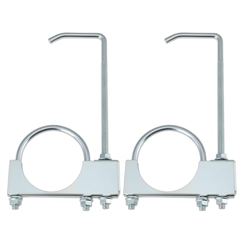 ECSiNG 2Pcs 3 Zoll Auspuff Clamp Auf Kleiderbügel 142x80x250mm für 65-76,5mm Auspuffrohr