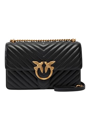 Pinko - LOVE ONE CLASSIC DC SHEEP NAPP, PAÑAL LOVE ONE CLASSIC DC SHEEP Mujer, Z99Q_NERO-ANTIQUE GOLD,
