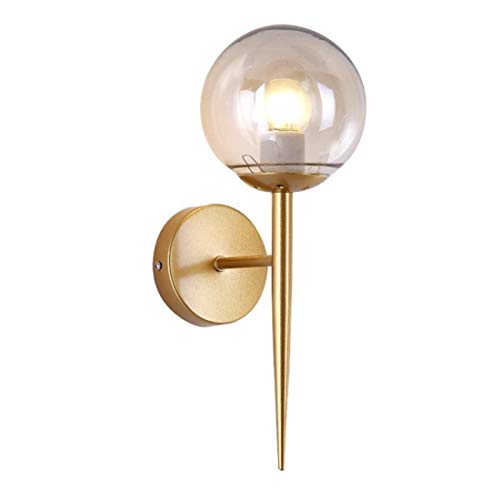 Aplique de pared Mid Century Lámpara de pared de globo de cristal dorado lámpara de pared de mesita de noche lámpara de pared moderna simplicidad para baño salón pasillo Vanity Light