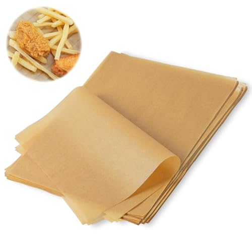 50 piezas de papel para hornear, papel pergamino para hornear, hojas de papel a prueba de grasa, pergamino para hornear, hojas de papel de pergamino, papel de pergamino antiadherente, hojas de papel